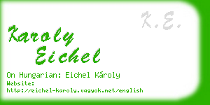 karoly eichel business card